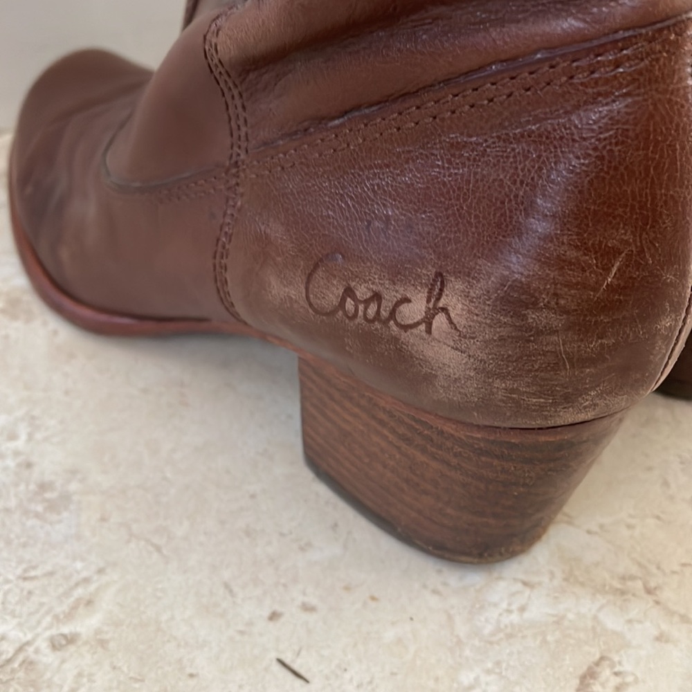 Coach - fayth tan leather boots - Picture 7 of 12